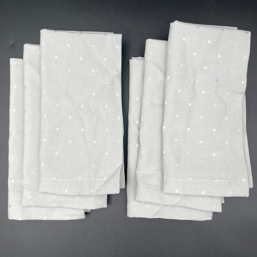 Kate Spade NY Cloth Napkins LARABEE DOT Platinum 20in x 20in Set of 6 NWOT
